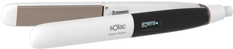 Solac – Plancha de pelo Expert 4 Sense | 55W | Iónica | Placas cerámicas con keratina y aceite de argán | 26x110mm | Temp 150–230º | Pantalla LCD | Calentamiento rápido