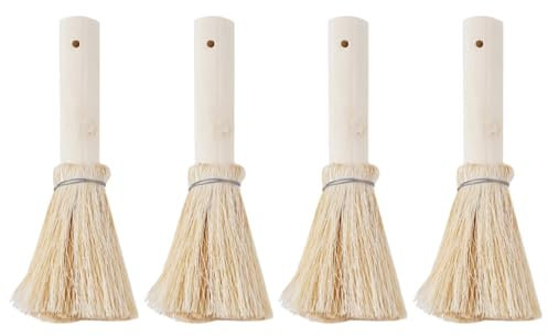 Zliger 4 Stück Bambus Wok Bürsten, Wok Reinigung Schneebesen, Küche Reinigungsbürsten, Geschirrspülen Pfannen, Saubere Bürste Bambus Langen Griff Reinigung für zu Hause Restaurant