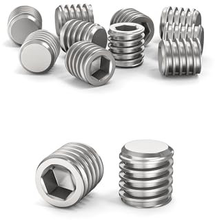 ORTAVA Tornillos prisioneros, tornillos prisioneros M5 x 5 mm, DIN 913/ISO 4026, con hexágono interior (ISK) y cabeza cónica, tornillo prisionero acero inoxidable (plata)