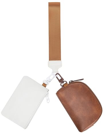 ISAKEN Förvaring armband väska, anti-borttappad id-kortficka avtagbar armband plånbok färgblockering handledsväska för handling när du reser