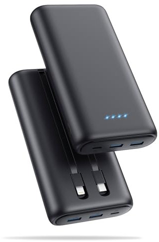 Ekrist Batterie Externe 26800mAh avec 2 Câble, PD 25W QC 4.0 Charge Rapide Batterie Portable USB C Entrée & Sortie Power Bank avec 5 Sorties 2 Entrées Compatible avec iPhone Samsung iPad etc