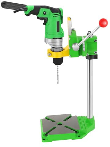 Drill Press Stand Bench Drill Stand Bench Clamp Drills Holder for HandDrills with 3Plastic Bushes for Hardware Processing Mold Making Clamp Diameter 1.5-1.69In Rotation Angle 0-90°