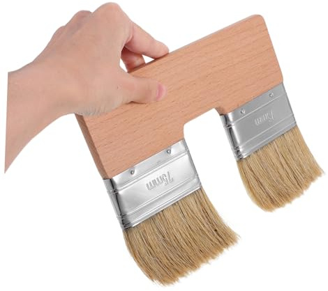 Didiseaon Pinceaux d'artiste Double Tête en Poils De Porc Naturels Certifiés, Pinceaux à Huile Plats Bicolores pour Peinture Artistique sur Toile Et Mur, Lot Unique, Usage Peinture à L’Huile