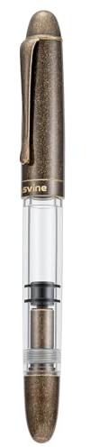 Asvine P30 kolv reservoarpenna trubbig spets 1,1 mm kalligrafi konst ritpenna med resväska retro mässing stil