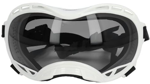 Generic Gafas de Sol de Mascotas, Lentes de PC Grandes de Gafas para Perros PC Suave y Cómoda Resistencia a los Rayos UV Correa Ajustable para Juego o Ejercicio Al Aire (Transparente)