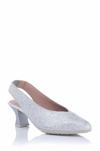 Pitillos - Zapato de Piel con tacón Medio,Destalonado,elástico en el Tobillo,clásico,salón,Punta Fina, para: Mujer