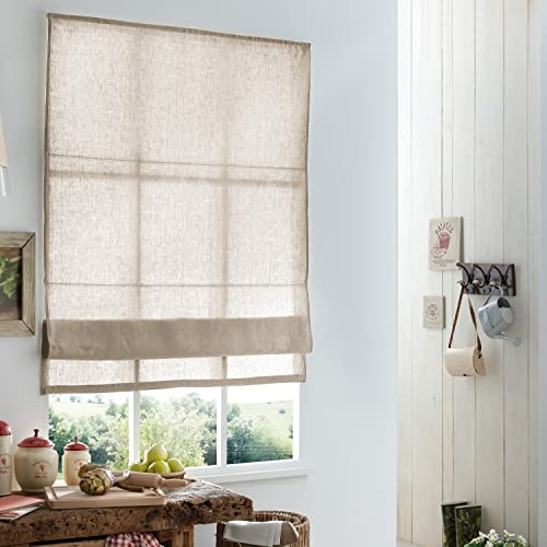 madecostore - Tenda a Pacchetto, 100% Lino, 180 x 220 cm, con meccanismo autobloccante