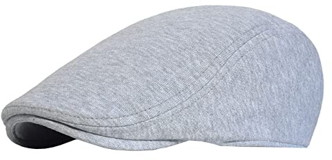 Anawakia Casquette béret de Couleur Unie pour Hommes décontracté rétro Casquette Mode Respirante en Coton 1 pcs (Gris Clair)