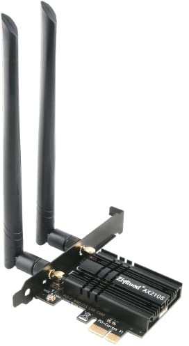Tarjeta WiFi 6E 5400Mbps, Intel AX210 Bluetooth5.3, Tri-Bands(6G/5G/2.4G) Tarjeta WiFi 6 PCIe para PC Win 11/10(64Bit)