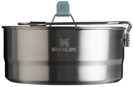 Stanley Wildfare Core Saucepan Cookset | 6-Pc Stainless Steel Cookware | 2qt Saucepan w/Lid, Cutting Board, Trivet & Spoons | Induction Cookware | Camping Essentials