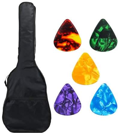 ZBHDEYG 1 Stück Gitarrentasche, 5 Stück Gitarrenplektren, Gitarren-Performance-Tasche, Akustikgitarren-Tasche, wasserdichte Gitarrentasche, Gitarren-Schutztasche