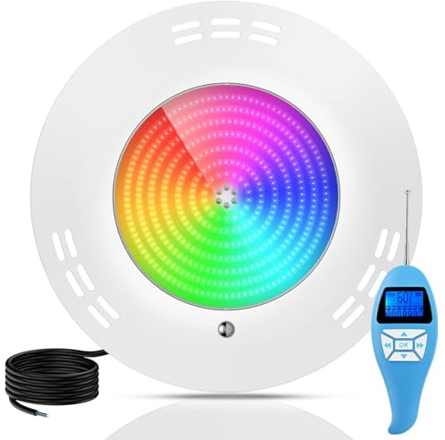 LyLmLe Luce Piscina LED Riempito di Resina, 35W Ultrapiatta Lampada LED Sommergibile Multicolore RGB Luce Subacquea, 140°angolo del fascio, IP68 Impermeabile 12V AC Faro Piscina