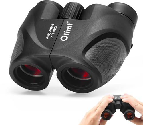 8x25 Compact Binoculars, 8X Small Mini Pocket Portable Size 8.2° Wide Angle View Lightweight 21mm Large Eyepiece ED Lens for Adults Youth Travel Hiking Cruise Safari Birding Sports Wildlife Viewing