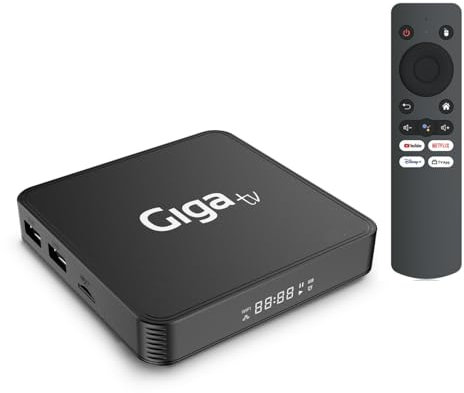 GIGATV HD813 Android 13.0 TV Box, 2-16GB RAM, Quad-Core 64bit Cortex-A53, Support 2.4/5.0GHz WiFi6 Bluetooth 5.0 HD 8K 10/100M Ethernet HDMI 2.0 Android TV Box