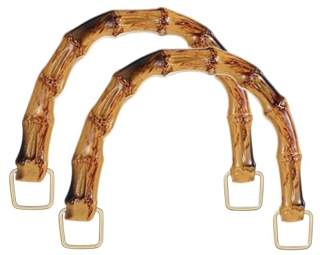Classicseali 2 stycken handväskehandtag bambu, fickhandtag trä, fickhandtag bambu, handtag för väskor, handväskor reservhandtag, handtag för hantverk