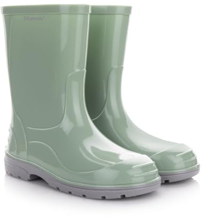 3Kamido GoClassic Gummistiefel - schöner, eleganter klassischer Kindergummistiefel aus PVC, wasserdicht, mit 3M Reflektor, mit warmer, herausnehmbarer Filz-Innensohle und rutschfester Sohle
