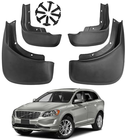 4 stycken bilsmutsfångare för Volvo XC60 2014–2017, främre och bakre stänkskydd, dekorativ stänkskärm stänksäker slamlucka med monteringsskruvar ingen borrning
