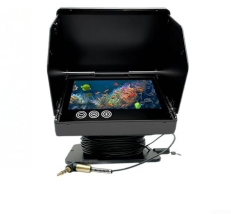 Caméra Subaquatique Détecteur de Poissons avec Moniteur HD IPS et Éclairage Infrarouge pour Jour Nuit Pour La Mer Pour La Pêche (A)