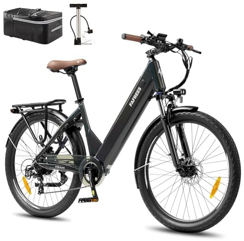 Fafrees F28 Aura Elektrisk City E-cykel 26 tum [Offiell] Komfort E-cykel instegsram för vuxna 25 km/h, kvinnor män Urban Pendler Ebike 250 W, 20 Ah/720 WH IPX5 hydrauliska skivbromsar