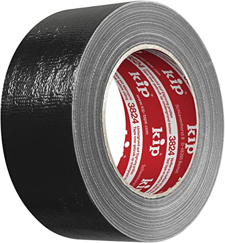 Kip 3824 Steinband 50 mm x 50 m schwarz/Gewebe + PE Beschichtung/leicht abreißbar/wasser- & ölresistent/robust/Abdeckarbeiten Innen & Außen/Sandstrahlen/starke Haftung mit Hotmelt Kleber