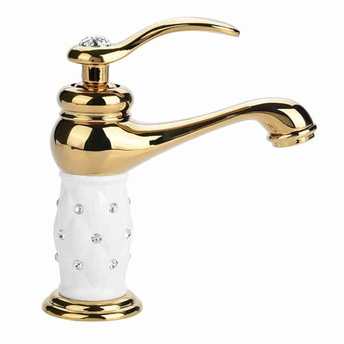 Massiv Mässing Tvättställsblandare, Modern Design med Lackering i Koppar, Krom och Guld – Badrumskranar och Accessoarer