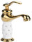 Wasserhahn Messing mit Diamant Heißes Kaltes Wasserhahn Waschbecken Ersatzteil für Badezimmer Küchen Haus(Golden)