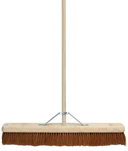 Srendi 24 INCH SOFT COCO BROOM WITH LONG HANDLE IDEAL FOR INDOOR OUT DOOR/GARDEN/YARD SWEEPING BROOM.