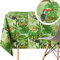 KP HOME Abwischbare PVC Tischdecke, Rechteckig 300 x 140 cm, Wasserabweisendes Wachstuch, Esstischdecke, Pflegeleicht für Innen- und Außenbereich, Grüner Dschungel-Stil mit Vögeln und Palmenblättern