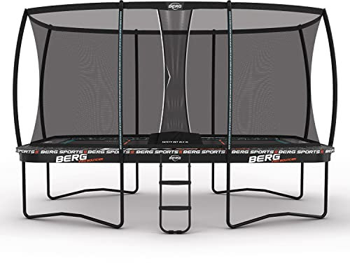 BERG Sport Trampolin rechteckig Pro Bouncer grau 500 cm mit Sicherheitsnetz Deluxe XL 14+ | Qualitätstrampolin, Sportrampolin, Trampolin, sicher, ab 14 Jahren