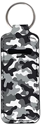 COEQINE Women Girls Chapstick Holder Keychain Lip Balm Holder with Camo Pattern Chapstick Keychain Holder for Lipstick,Chapstick,Lip Balm