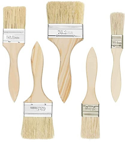 Uootach 5 Piezas Brochas para Pintura, Cepillo para Óleo, Manchas, Pegamento, Adhesivo, Cercas, Decoración (25,4/38,1/50,8/63,5/76,2 mm)