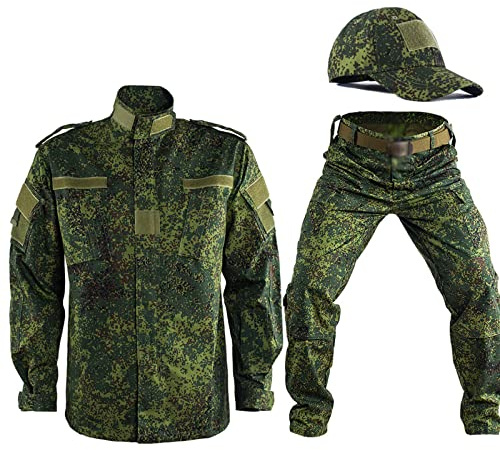 Taktisk kamouflage militär stridsdräkter, kamouflage taktisk utrustning män utomhus vinter arbetskläder arméuniform. (kamouflage grön B, L)