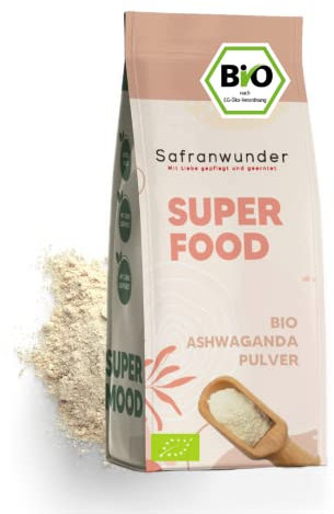 Safranwunder Bio Ashwagandha Pulver 500g | Fein gemahlene Withania Somnifera Wurzel | 100% natürlich & aus Indien | Ideal für Smoothies, Ayurveda-Rezepte | Vegan & glutenfrei | DE-ÖKO-zertifiziert