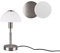 lightling Tischleuchte Donald mit Fuß aus nickel matt Metall, Glasschirm weiß, Touchfunktion, exkl. 1 x E14 max. 28W, ø 17 cm, Höhe 33 cm