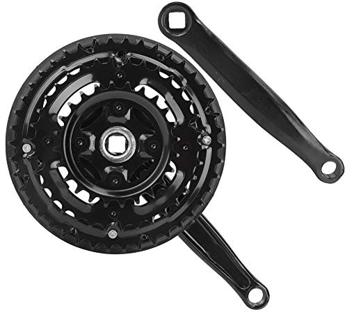 Ejoyous 24-34-42T High Carbon Steel Crankset Crank, Suitable for Road Bike, Variable Speed Mountain Bike with Chains Cover