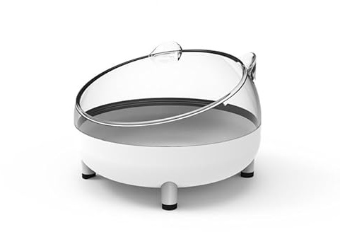 Meow&Woof Hamster Sand Bath Container, Large Sandbox Toilet Gerbil Batheoom, Tiny Chinchilla Dust Bathtub Sand Bath Box for Hamster Cage Accessories 6.5 Inch-White