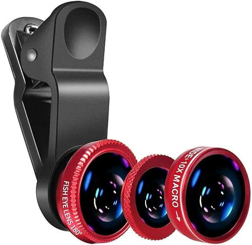 Mobile Phone Camera Lens Kit - Fisheye Lens, Macro Lens, Wide Angle Lens- Detachable, Portable Phone Lens - Enhance Your Photography with High-Definition Phone Camera Lenses for Smartphones
