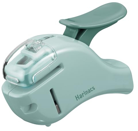 Kokuyo Stapleless Stapler, Harinacs Handheld Staple-Free, Up to 5 Sheets No Staple Binding, Portable Holeless Compact Alpha, Green Blue, Japan Import (SLN-MSH305GB)