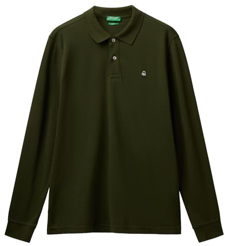 United Colors of Benetton Camiseta Polo M/L, Verde, M