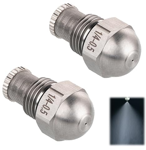 XCSJ 2 st 1/4BSP munstycken spraydiameter rostfritt stål fin atomisering dimmunstycke för kylning, rengöring, beläggning, trädgårdsbevattning, fint dimmunstycke med filterfunktion (håldiameter: 0,5