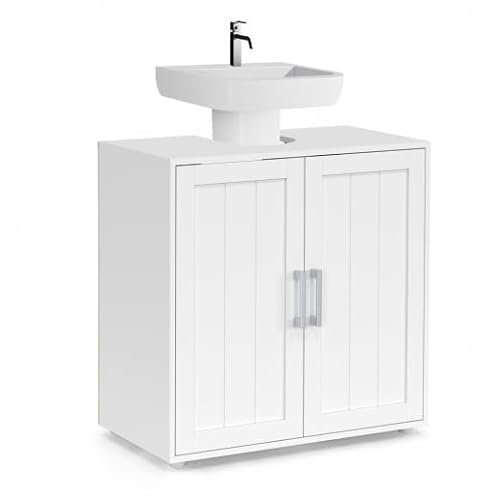 IDMarket - Meuble sous-lavabo Salle de Bain Waldo Bois Blanc