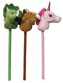 Steckenpferd mit realistischen Geräuschen – 88 cm Plüsch-Reittier mit Galopp- und Wieher-Soundeffekten – 3 Sorten: Pferd, Einhorn und Dinosaurier – Inklusive Batterie, Alter 0M+