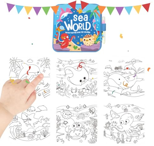 Livre de coloriage à l'eau pour, outils de peinture portables réutilisables, livre de peinture adapté aux voyages pour la maternelle, la maison, la voiture, le bureau, le studio, les loisirs e