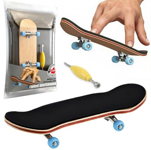 Danbghyuo Mini Skateboard Da Dita, Finger Skateboard Giocattolo Legno Di Acero, Compleanno Fingerboard con Accessori per Skateboard Mini per Trucchi e Stunt