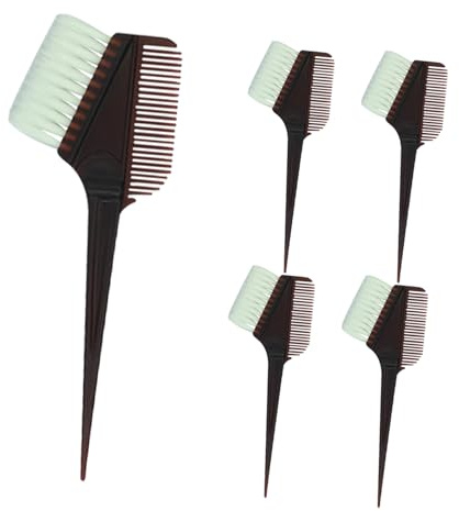 Hohopeti Kit 5 Pezzi Pettine e Pennello per Tintura Capelli Nero in Plastica Facile da Usare per Professionisti e Uso Domestico Tinta Capelli