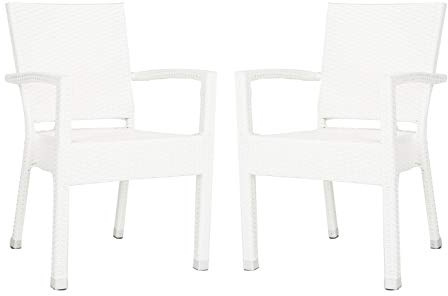 Safavieh Outdoor Living Collection Kelda Wicker Arm Chairs