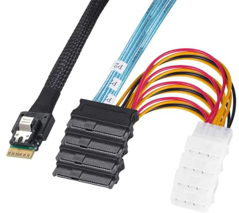 chenyang CY SFF-8654 4i 38Pin Slimline SAS 4.0 Host to 4 SAS 29Pin SFF-8482 Target Hard Disk Fanout Raid Cable