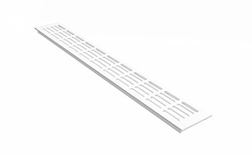 MS Beschläge pulverbeschichtetes Aluminium Lüftungsgitter Weiß RAL9016 Stegblech Verkehrsweiß 80mm Breite Türlüftung Heizungsabdeckung Arbeitsplattenlüftung Abluft- Zuluftgitter (Länge 800mm)