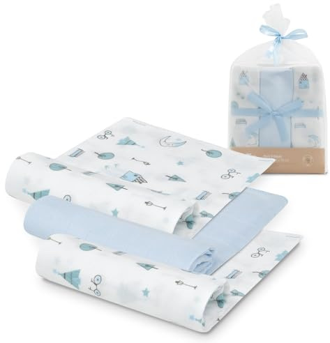 Interbaby Bambu Baby Muslin 55 x 75 cm | Nyfödda Babygaser, Amning, Handduk, Filt | Baby Muslin Bekväm, Mjuk, Andas