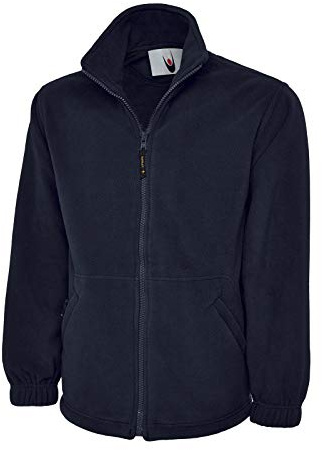 IQONEQ Classic Full Zip Fleece Jacket - Ideal for Sports, Work and Leisure (UK, Alpha, L, Regular, Regular, NAVY)